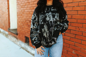 The Rhinestone Cowboys Sweater (Reversible)  S-3X