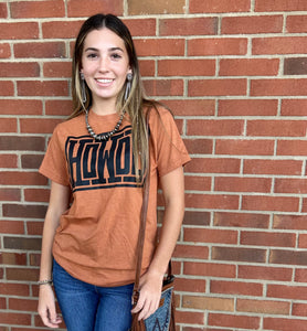 The Howdy Tee in Burnt Orange S-XL