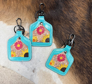 The Prairie Turquoise Tooled Key Chain