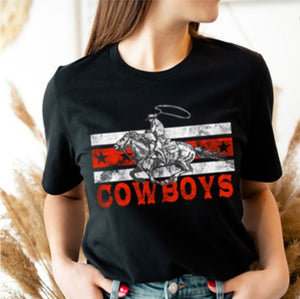 Cowboys Tee in Black S-XL