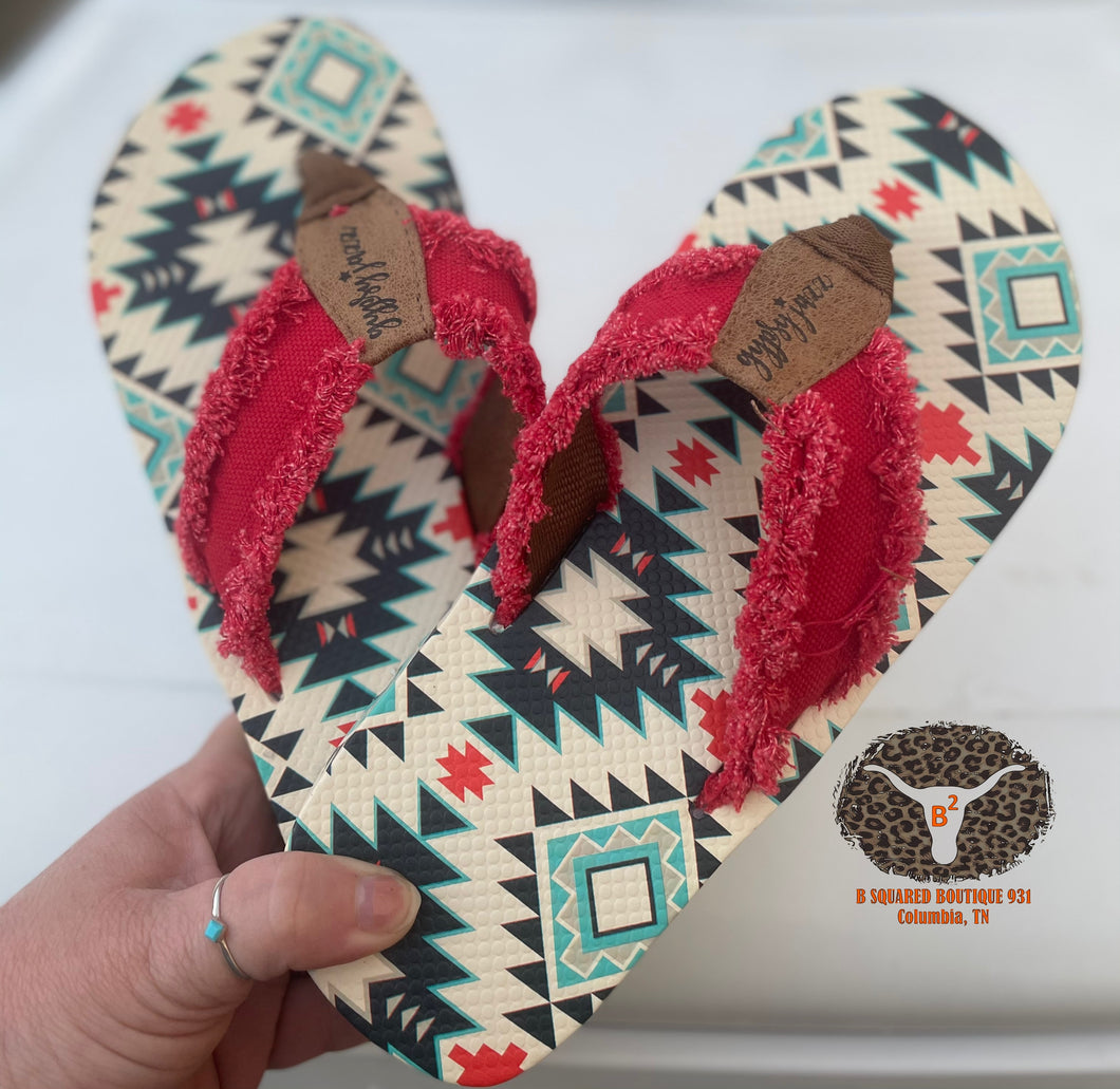 Tallulah Aztec Flip Flops by Gypsy Jazz